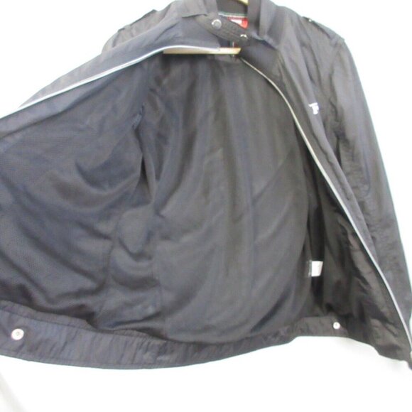 Ferrari Puma Bomber Jacket Women M Black Zip Mesh y2k R Moto Biker Racing 294 - Picture 12 of 16
